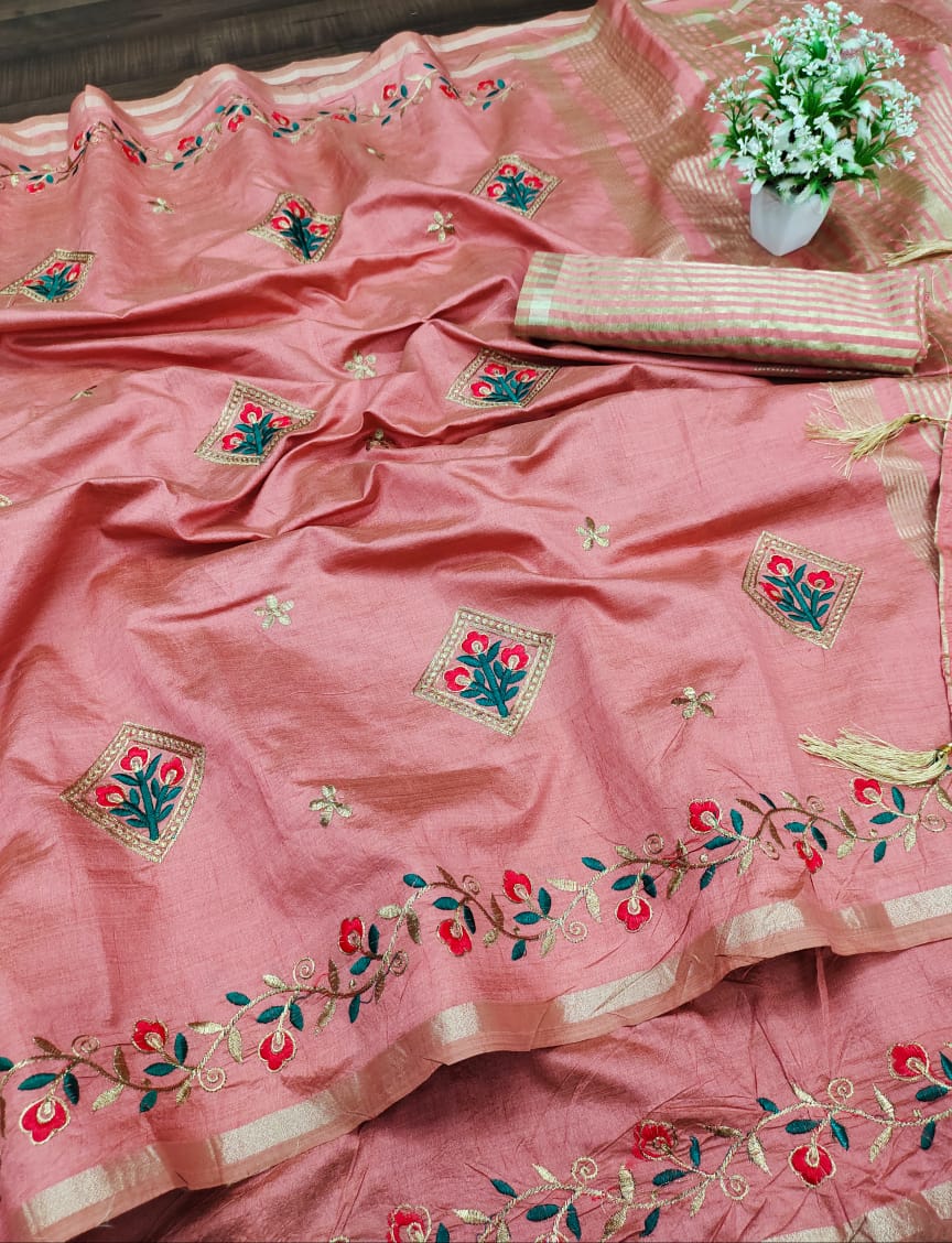 Meera 44Fancy Designer Party Wear Dhola Silk Latest Saree Collection