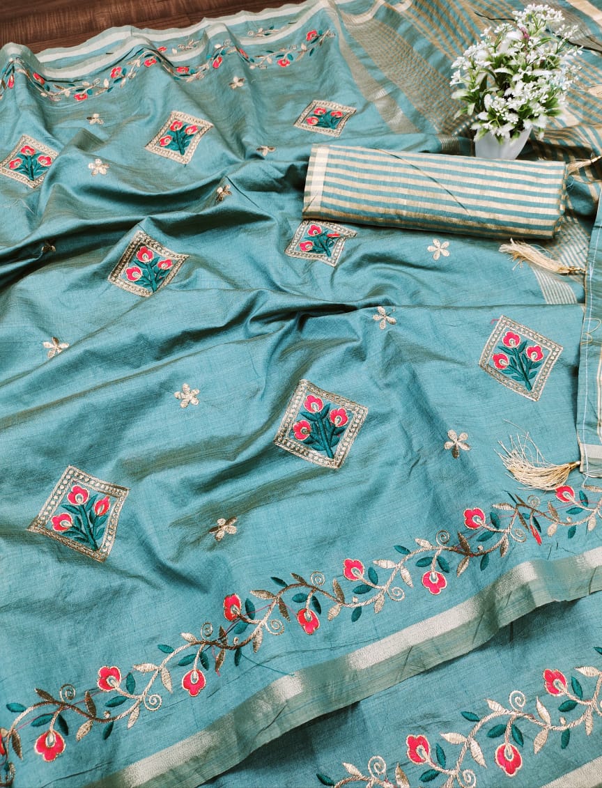 Meera 44Fancy Designer Party Wear Dhola Silk Latest Saree Collection