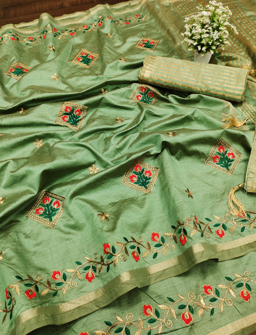 Meera 44Fancy Designer Party Wear Dhola Silk Latest Saree Collection