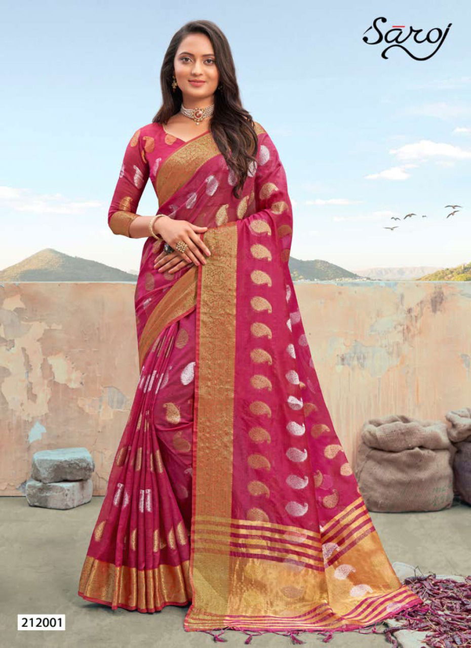 Saroj Gulaboo Latest Fancy Festive Wear Organza Silk Designer Saree Collection