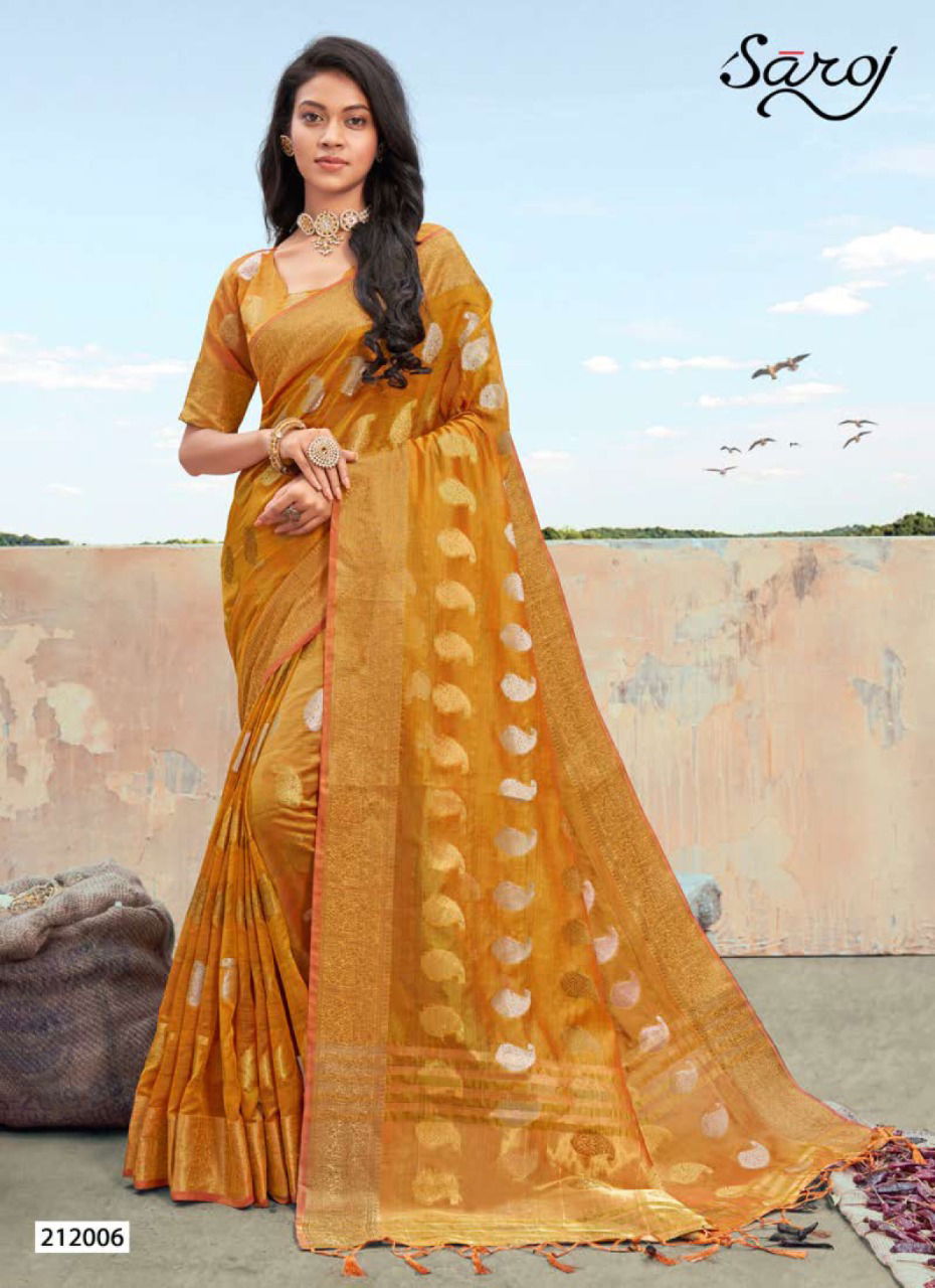 Saroj Gulaboo Latest Fancy Festive Wear Organza Silk Designer Saree Collection