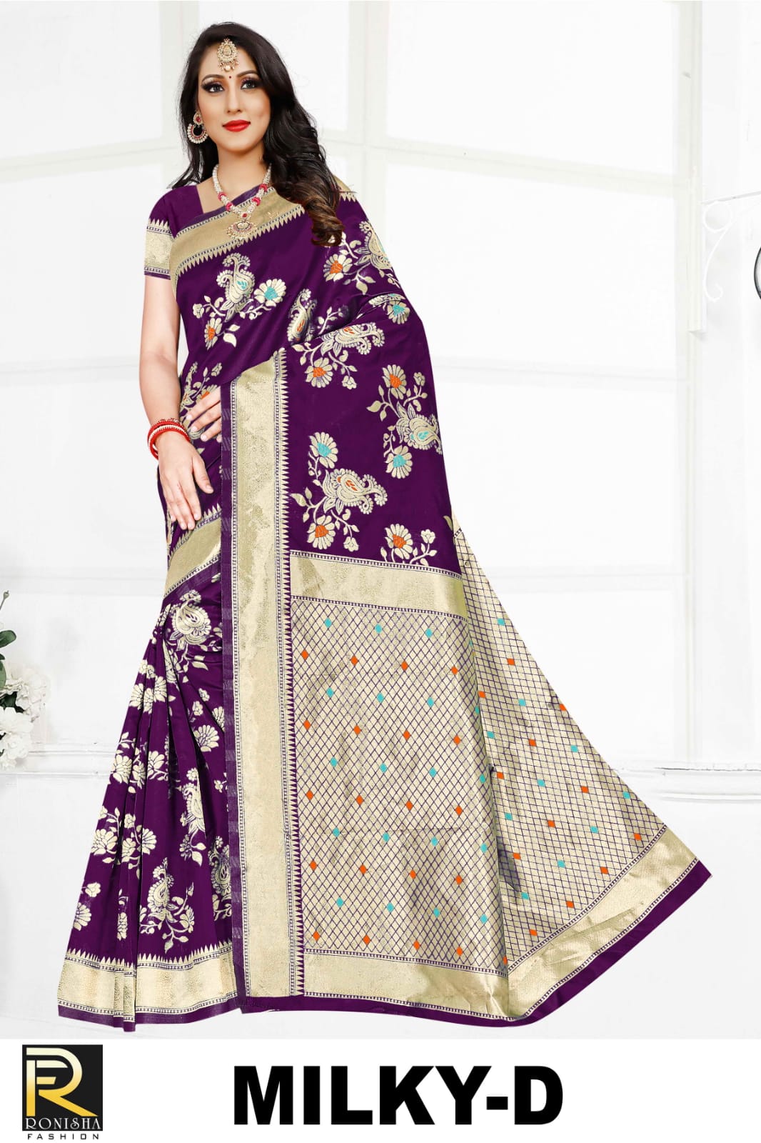 Ronisha Milky Latest Fancy Casual Wear Silk Designer Saree Collection