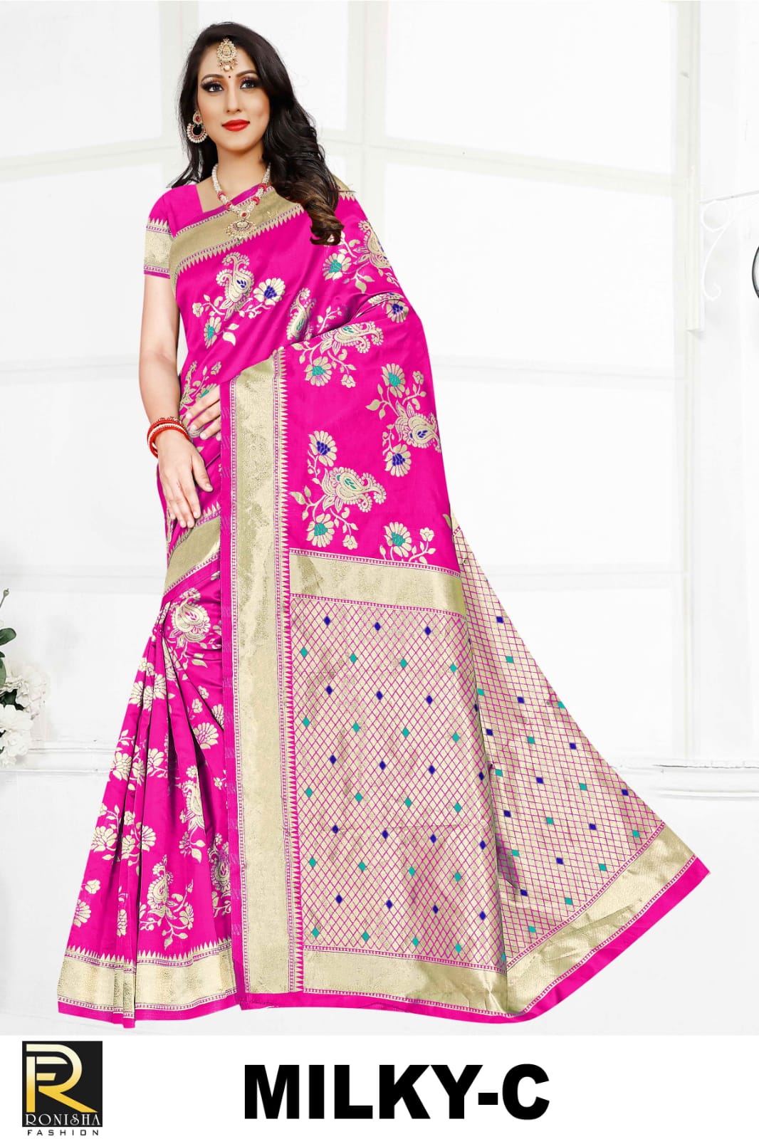 Ronisha Milky Latest Fancy Casual Wear Silk Designer Saree Collection