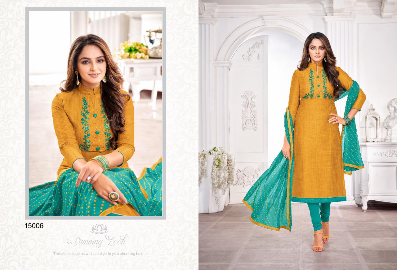 Autogragh 15 Casual Wear Slub Lining Embroidery Work Designer Churidar Dress Material Collection
