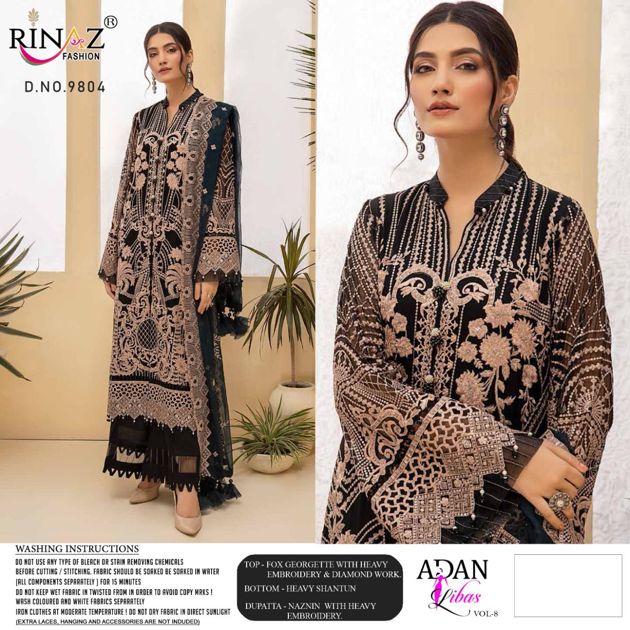 Rinaz Adan Libas 8 Festive Wear Georgette Embroidery Heavy Pakistani Salwar Kameez