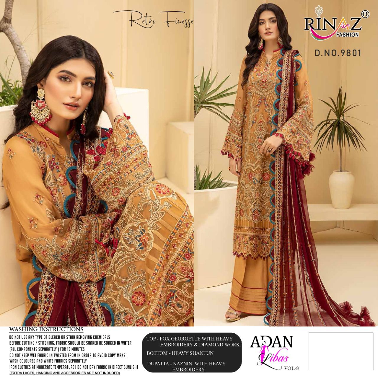 Rinaz Adan Libas 8 Festive Wear Georgette Embroidery Heavy Pakistani Salwar Kameez