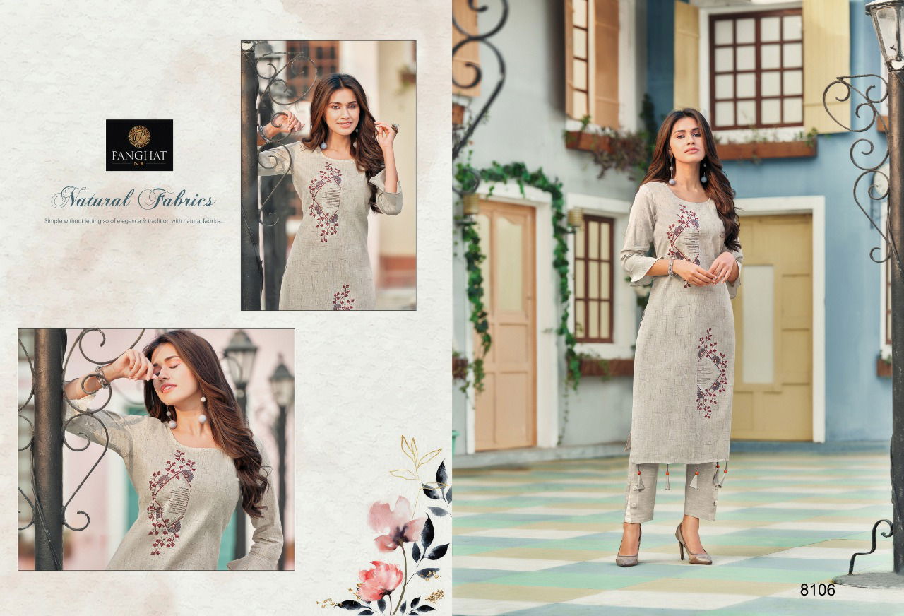 Panghat Nx Perry Fancy Ethnic Wear Cotton Embroidery Work Designer Kurti Collection