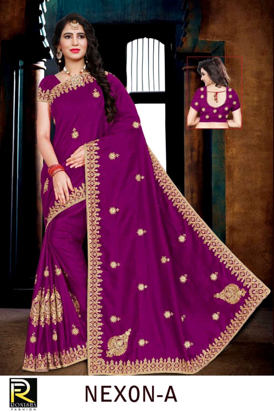 Ronisha Nexon Festive Wear Embroidery Worked Designer Fancy Saree Collection