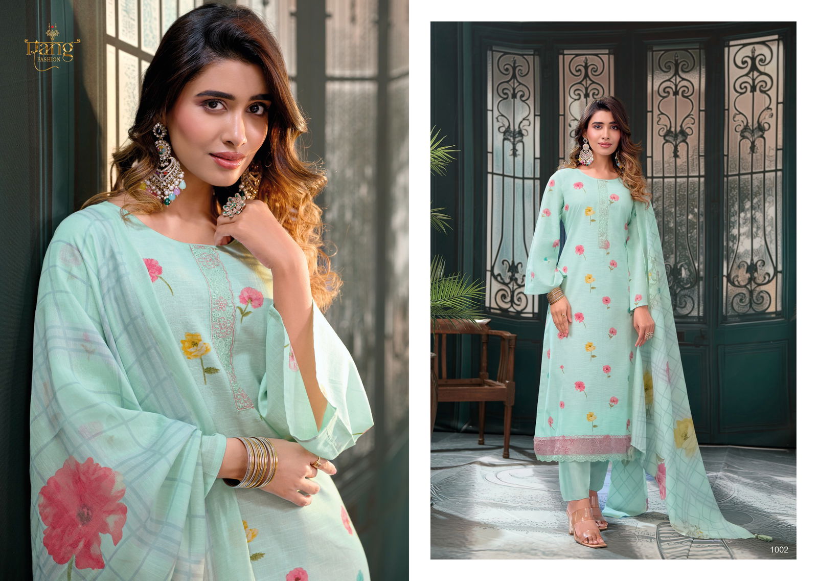 Aaleen By Rang Viscose Linen Printed Salwar Kameez Wholesale In India
