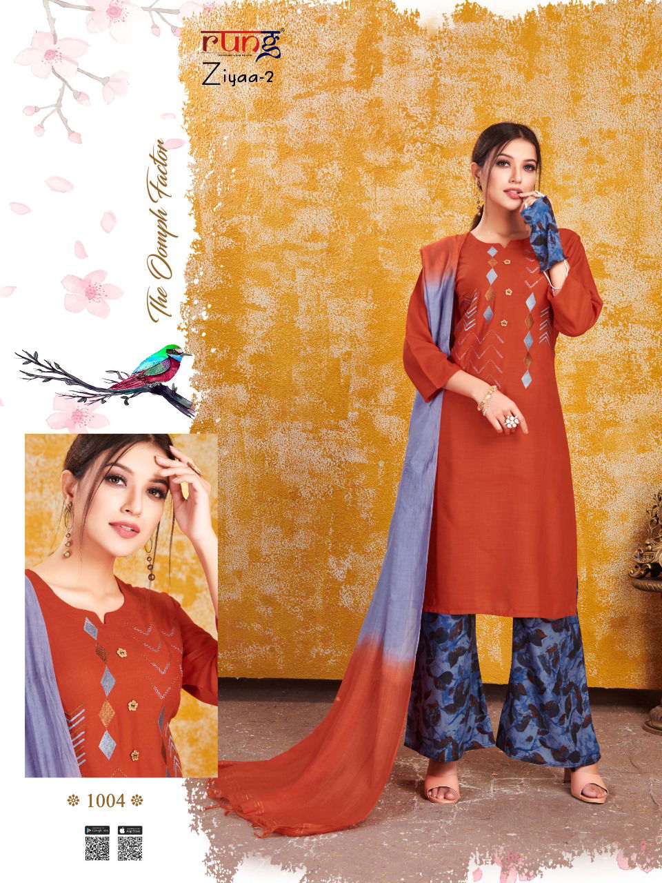 Rung Ziyaa 2 Latest Designer Heavy Rayon Embroidery Worked Ready Made Salwar Suit Collection 