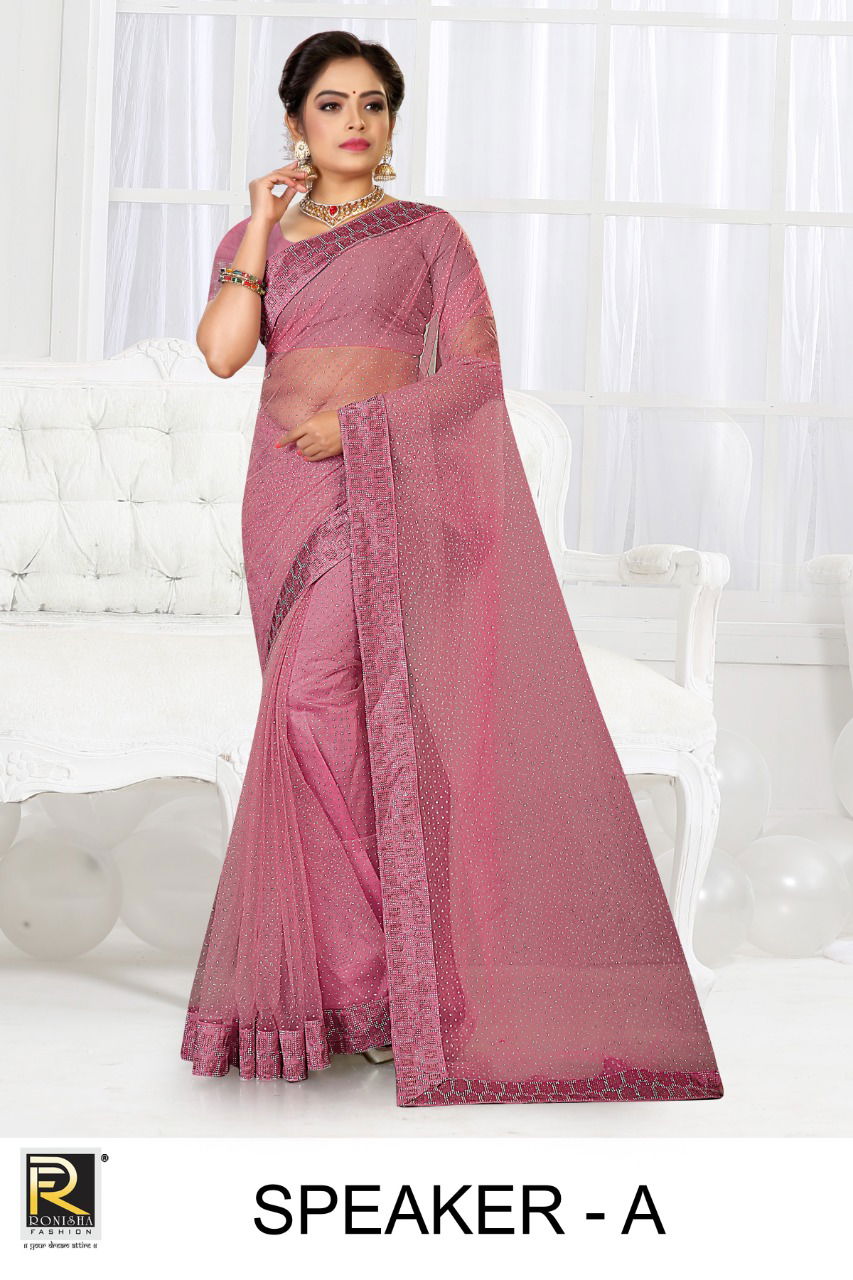 Ronisha Speaker Excluisve Wear Net Designer Saree Collection