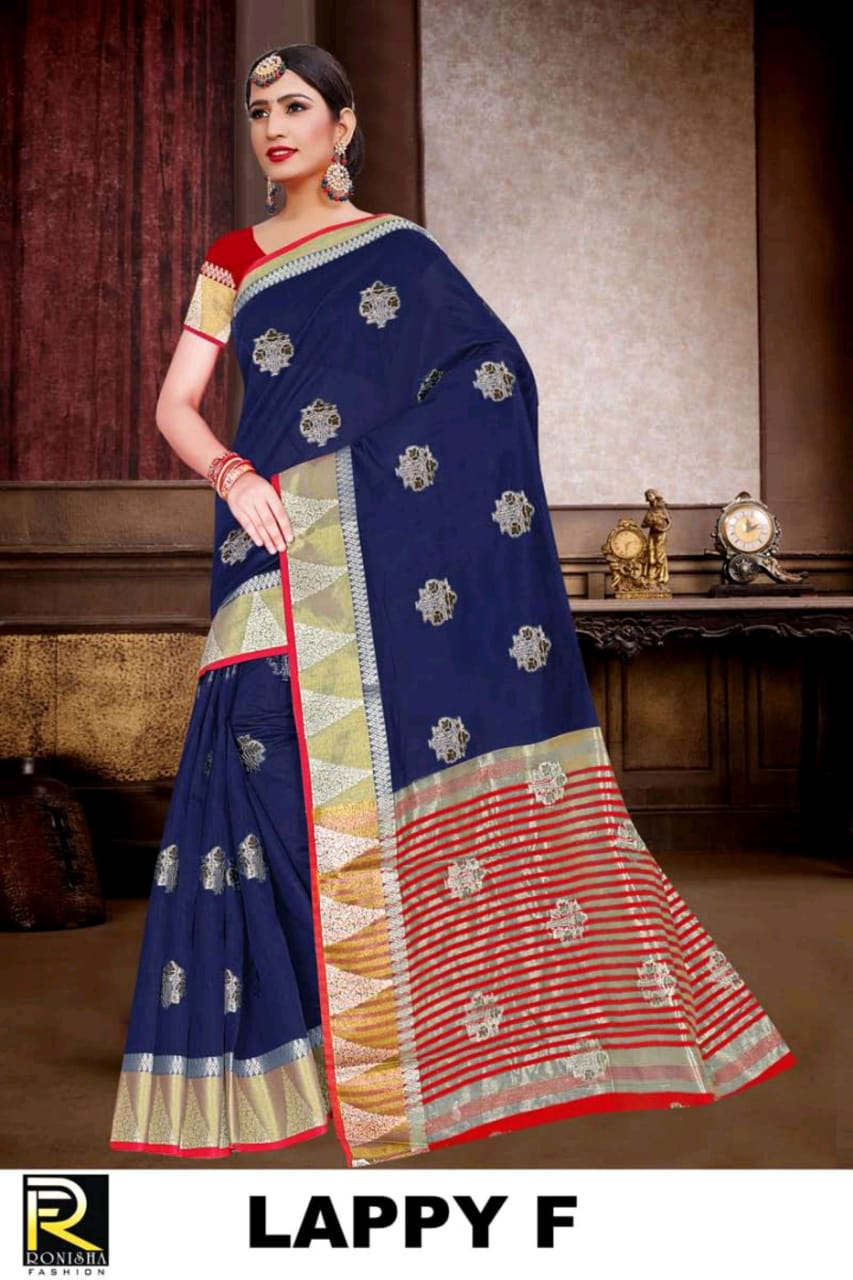 Ronisha Lappy latest Formal Wear Soft Cotton Silk Saree Collection