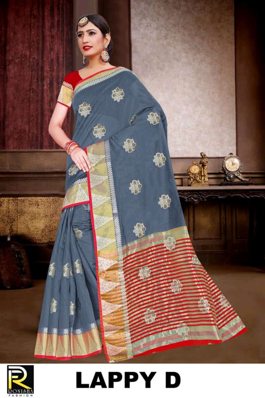 Ronisha Lappy latest Formal Wear Soft Cotton Silk Saree Collection