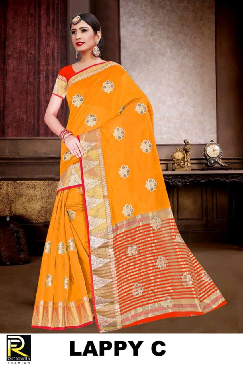 Ronisha Lappy latest Formal Wear Soft Cotton Silk Saree Collection