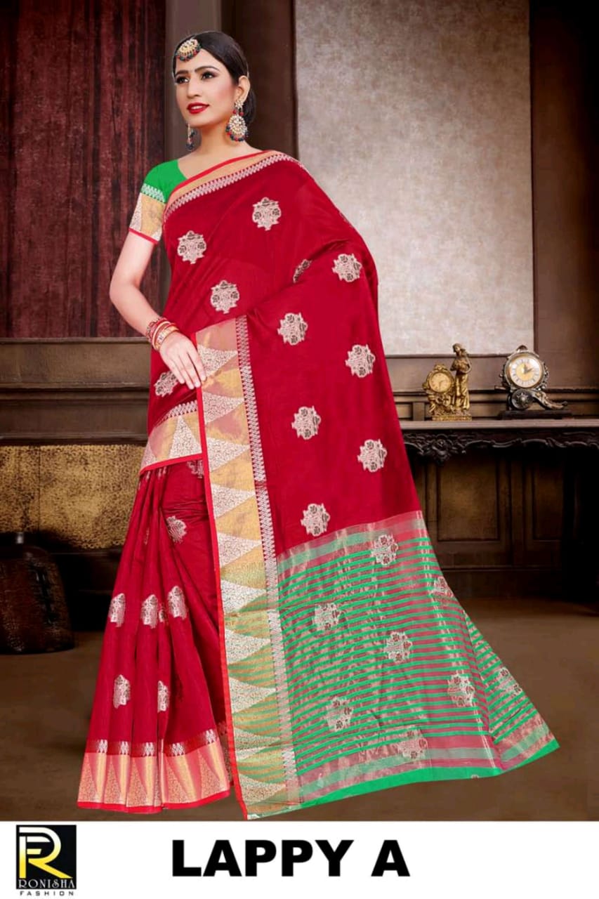 Ronisha Lappy latest Formal Wear Soft Cotton Silk Saree Collection