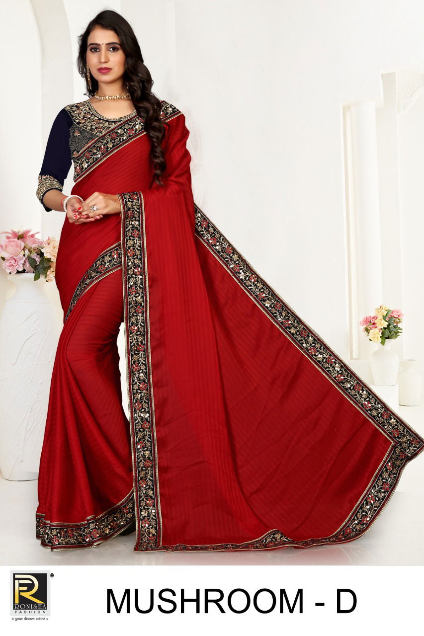 Ronisha Mushroom Festive Wear Georgette Saree Collection