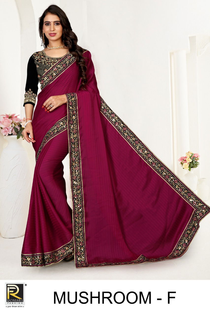 Ronisha Mushroom Festive Wear Georgette Saree Collection