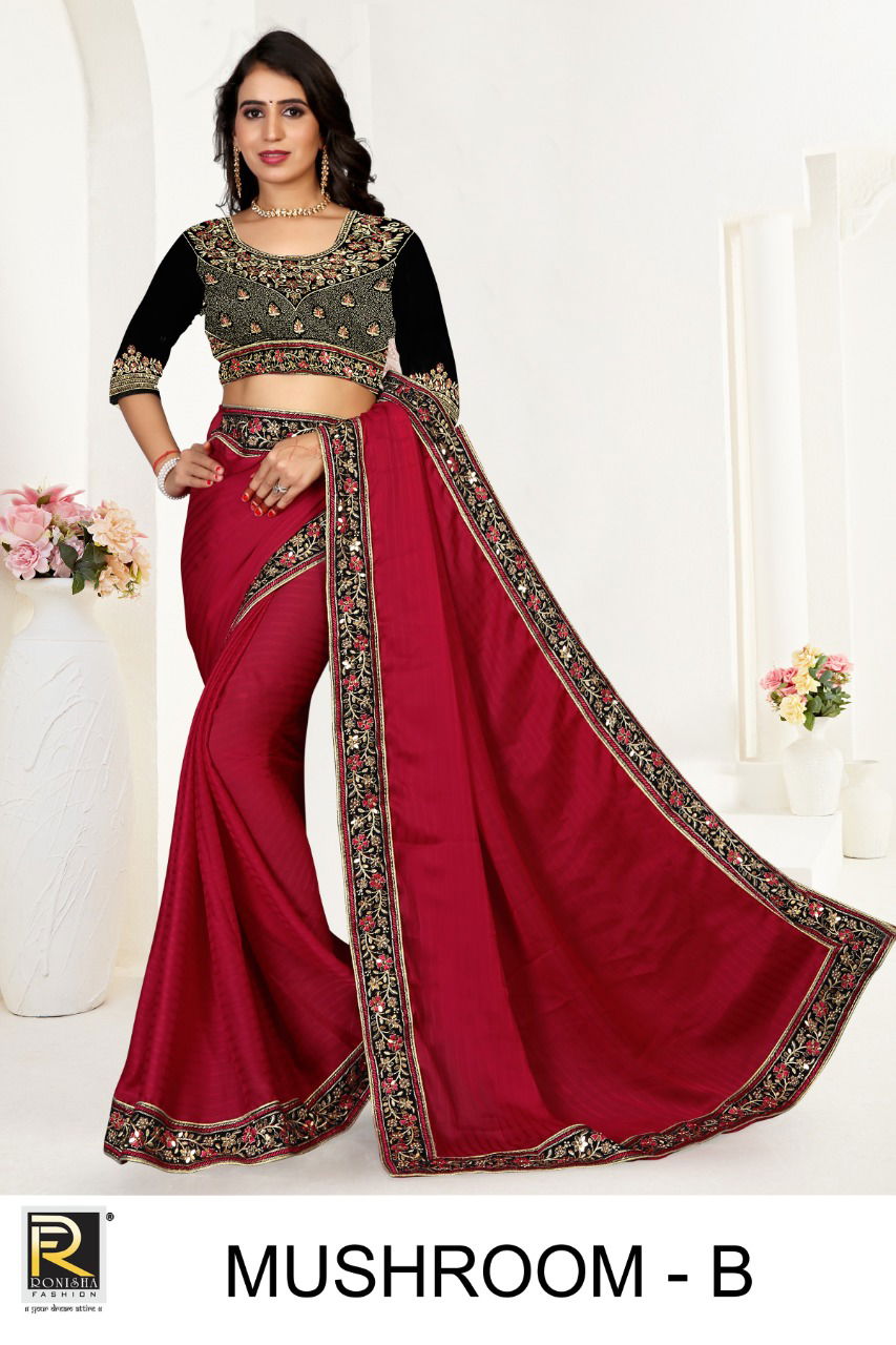 Ronisha Mushroom Festive Wear Georgette Saree Collection