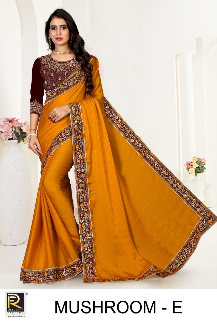 Ronisha Mushroom Festive Wear Georgette Saree Collection