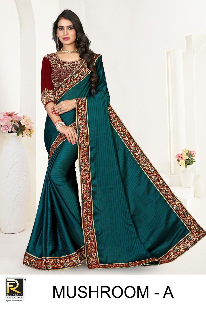 Ronisha Mushroom Festive Wear Georgette Saree Collection