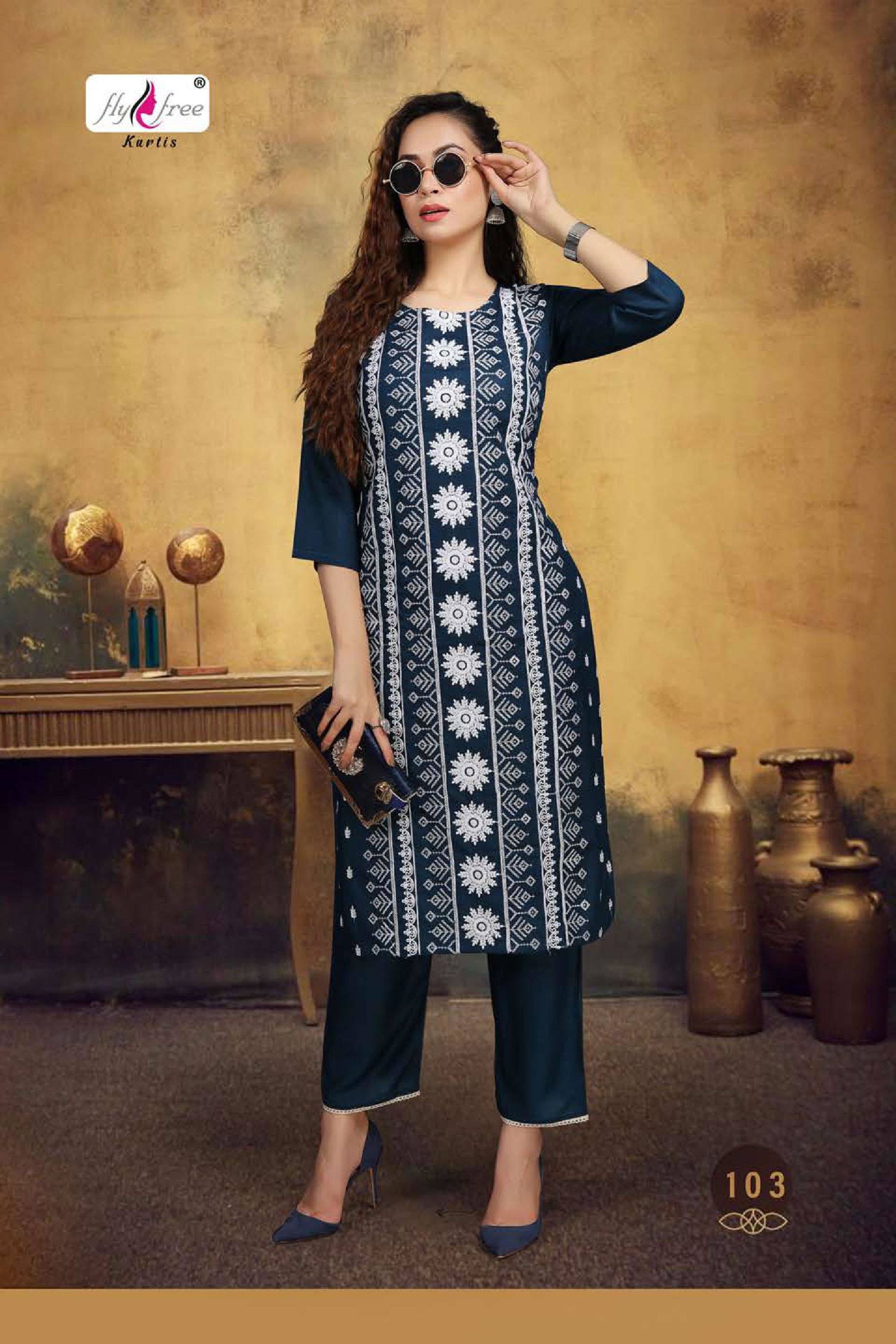 Fly Free Sunaina Ethnic Wear Kurti With Bottom Collection