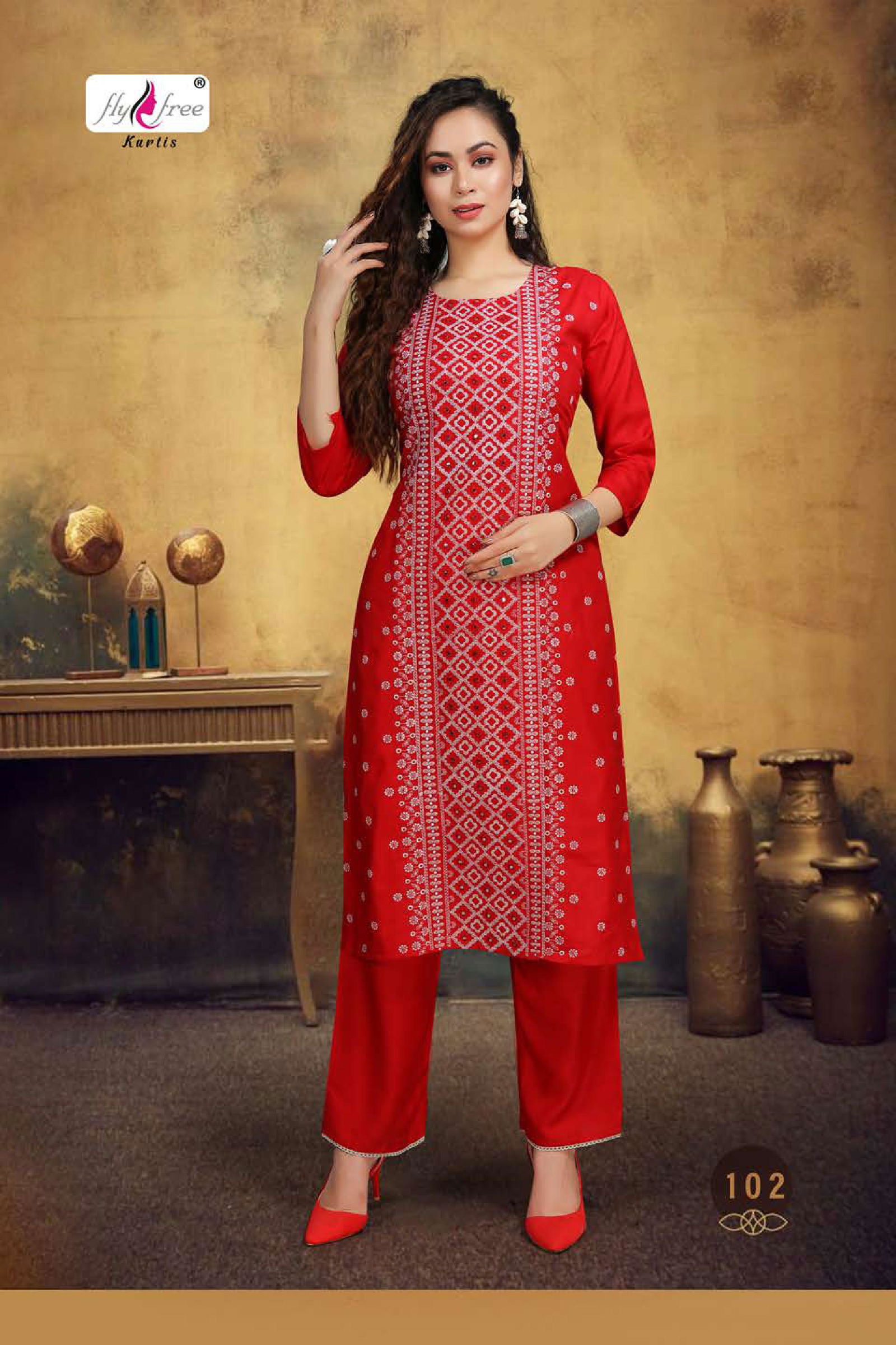 Fly Free Sunaina Ethnic Wear Kurti With Bottom Collection