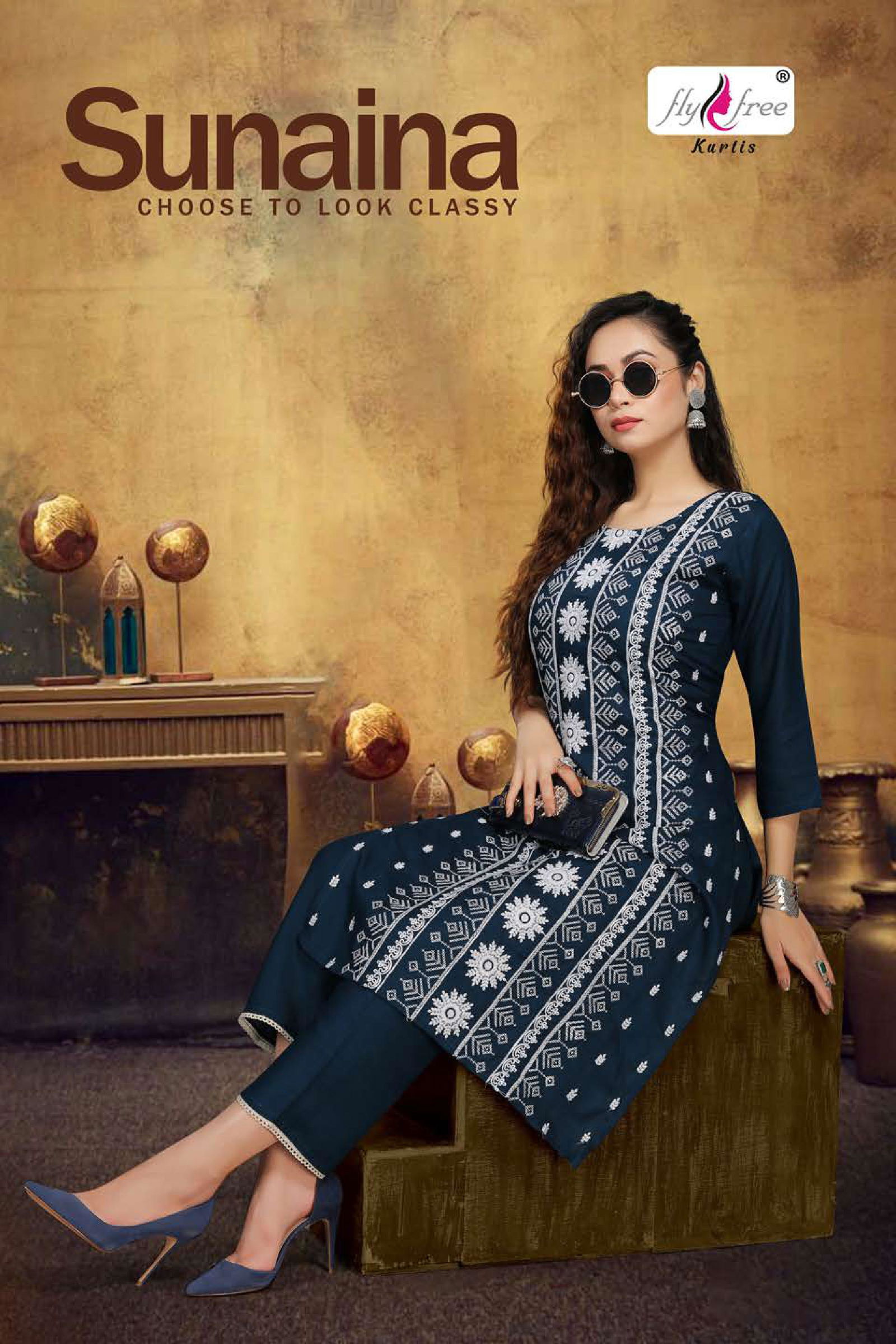 Fly Free Sunaina Ethnic Wear Kurti With Bottom Collection