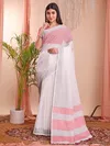 The White Loom By Astita Linen Cotton Saree Wholesale Price In Surat