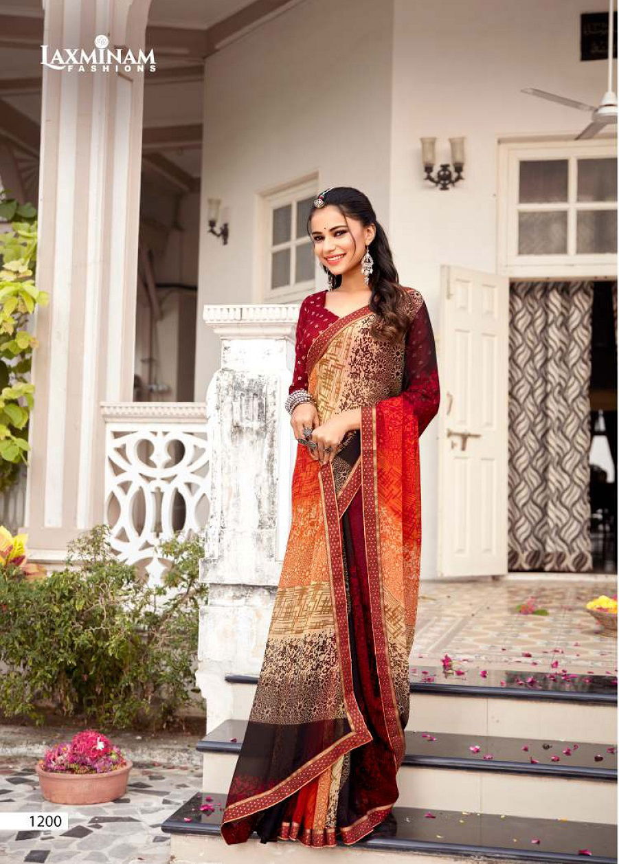 Laxminam Fashion Mania 3 Casual Daily Wear Georgette Printed Saree Collection