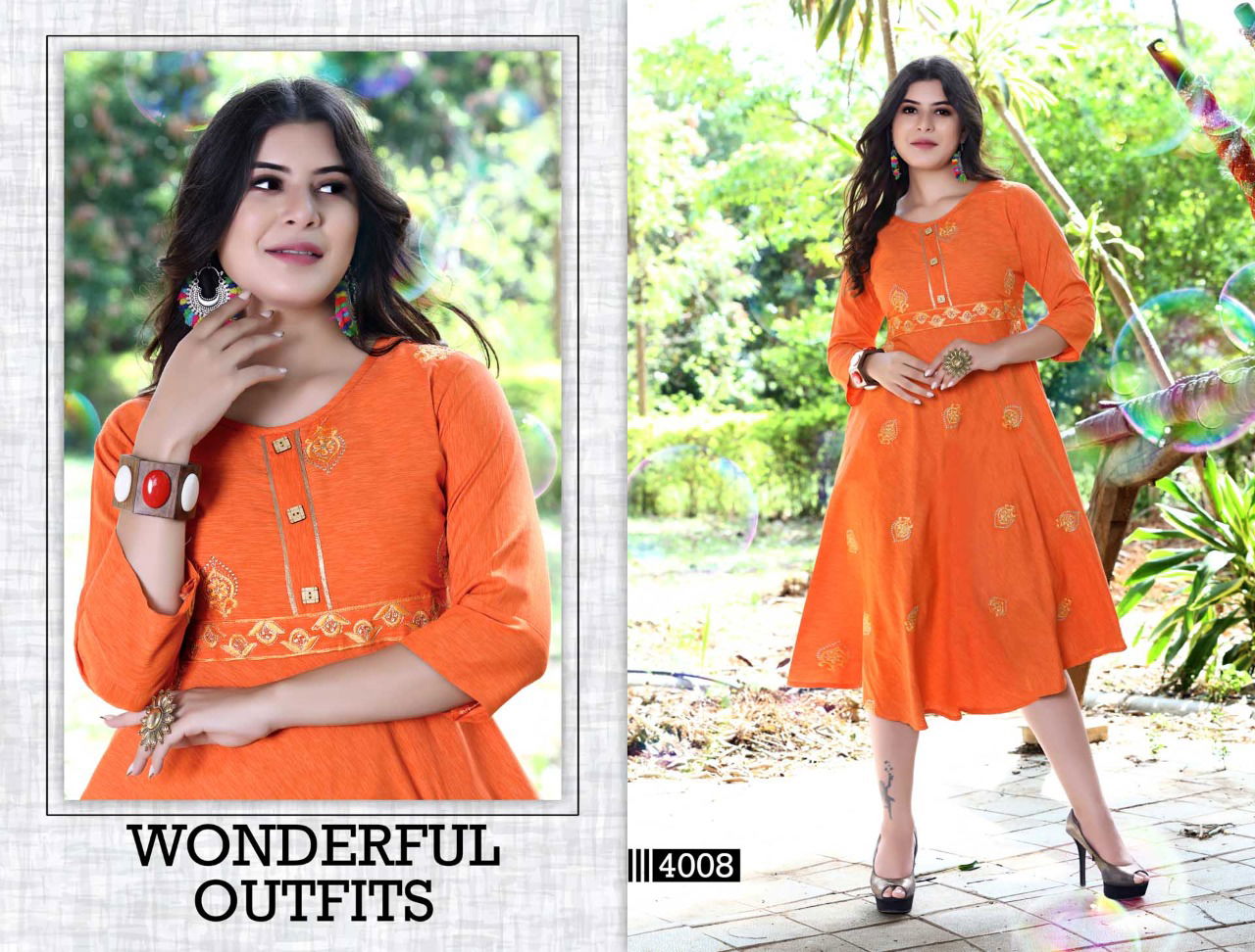 Trendy Orchid Ethnic Wear Fancy Designer Kurtis Collection
