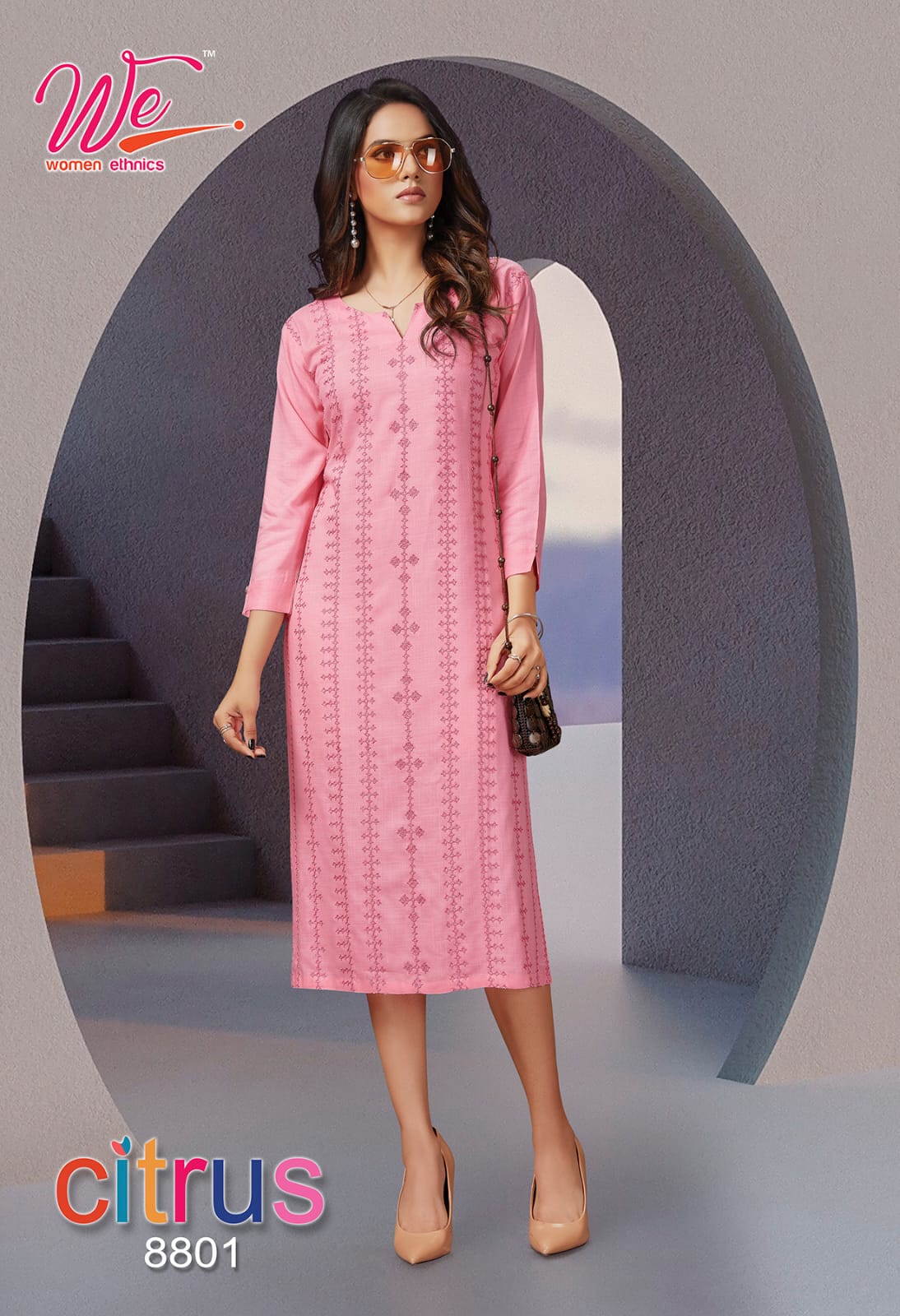 We Citrus Fancy Ethnic Wear Rayon Designer Long Kurti Collection