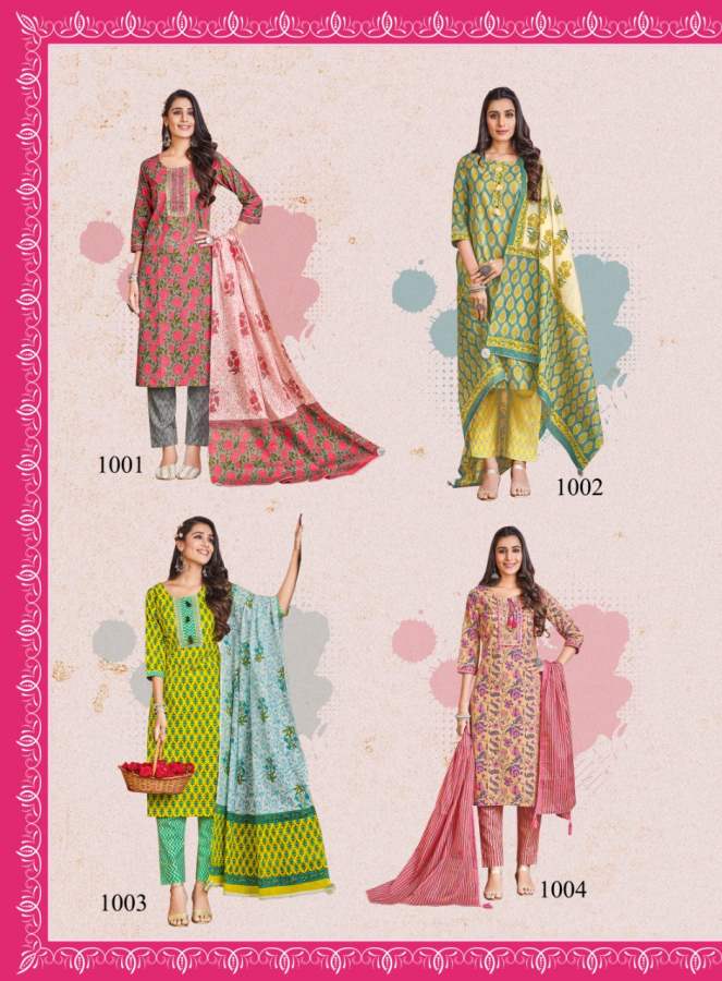 Radhika Cotton Kudi 1 Fancy Wear Designer Kurti With Pant And Dupatta Collection