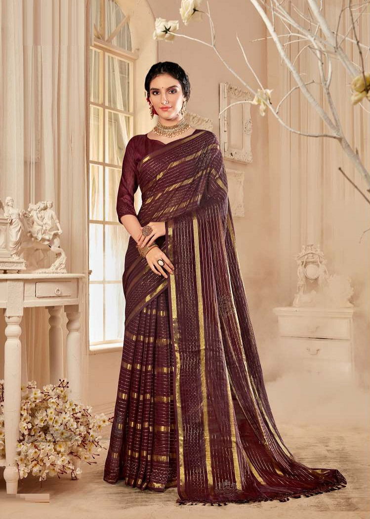 Laxminam Bullet Train Stylish Party Wear Vichitra Silk Designer Saree Collection