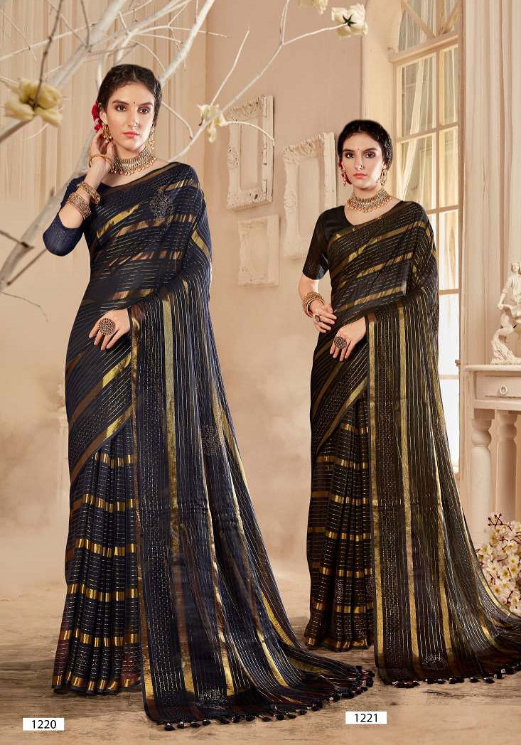 Laxminam Bullet Train Stylish Party Wear Vichitra Silk Designer Saree Collection