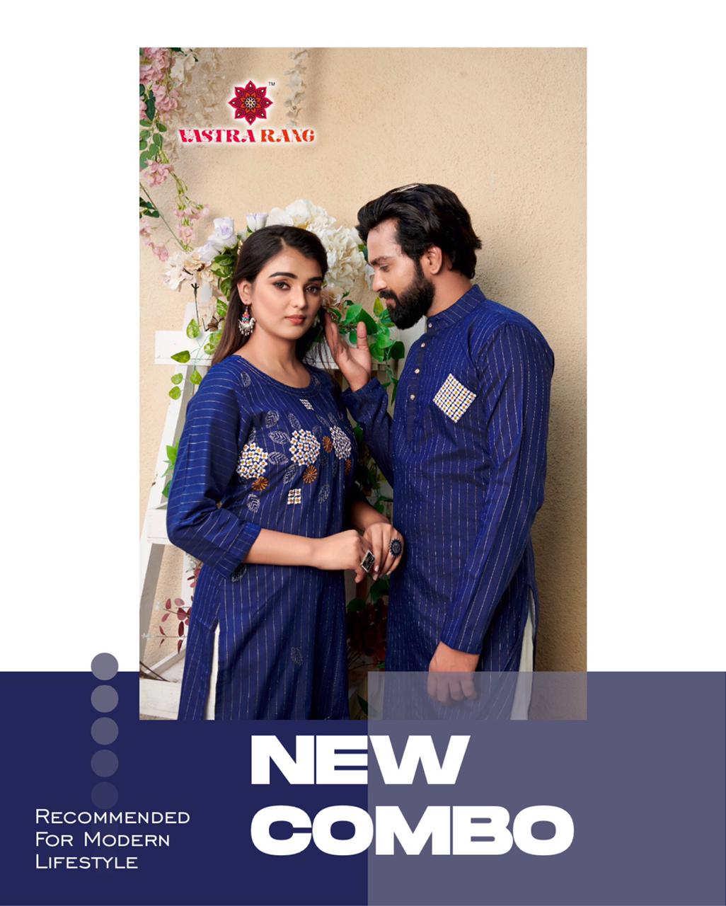 Vastra rang RAM LEELA VOL 4 Pure cotton Party Wear Couple Kurta Collection