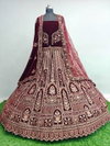 Kmf 001 Velvet Emboidery Worked Bridal Designer Lehenga With Choli Dupatta Wholesale In India