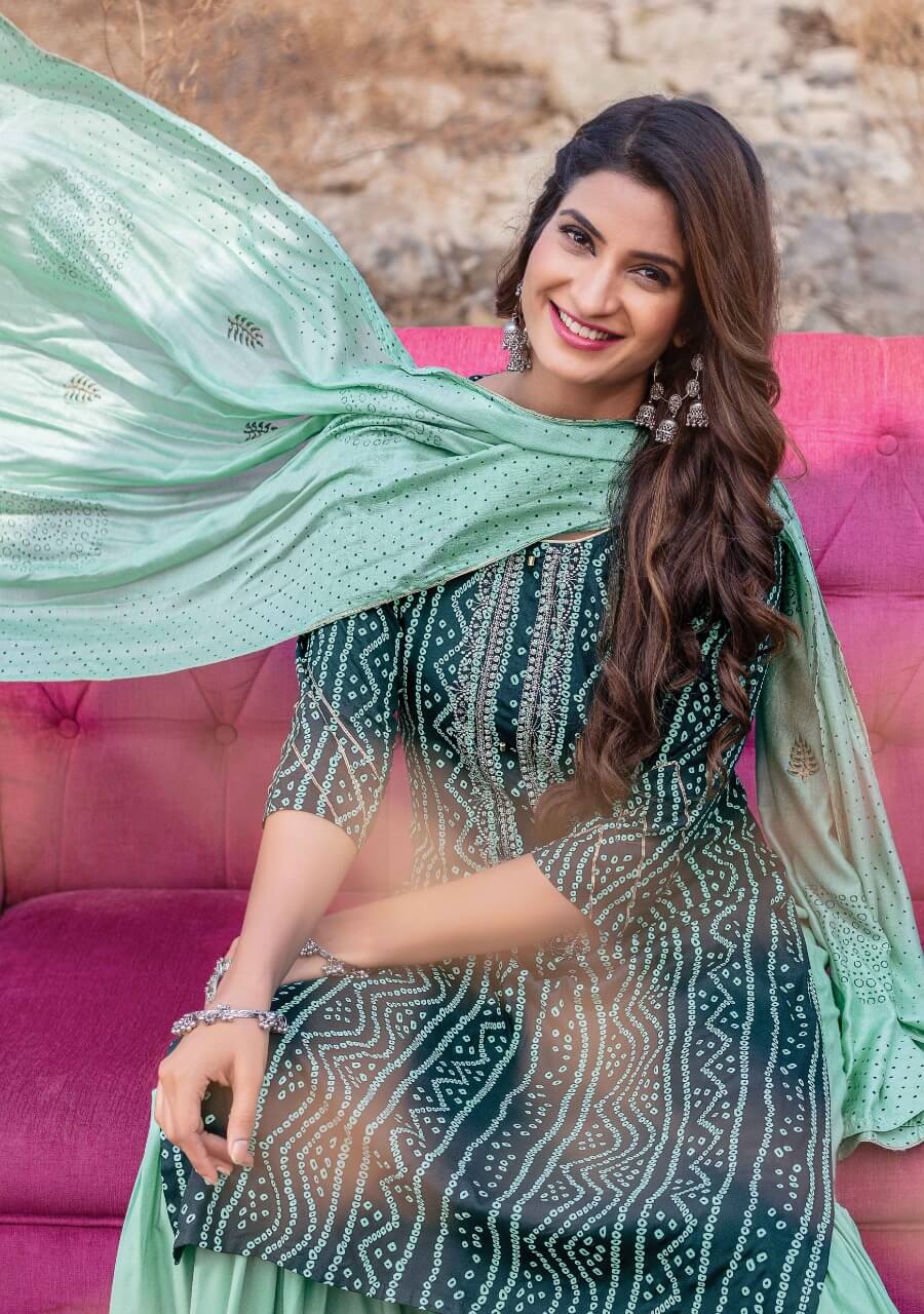 Wanna Malhaar Fancy Festive Wear Designer Kurti With Sharara And Dupatta Collection