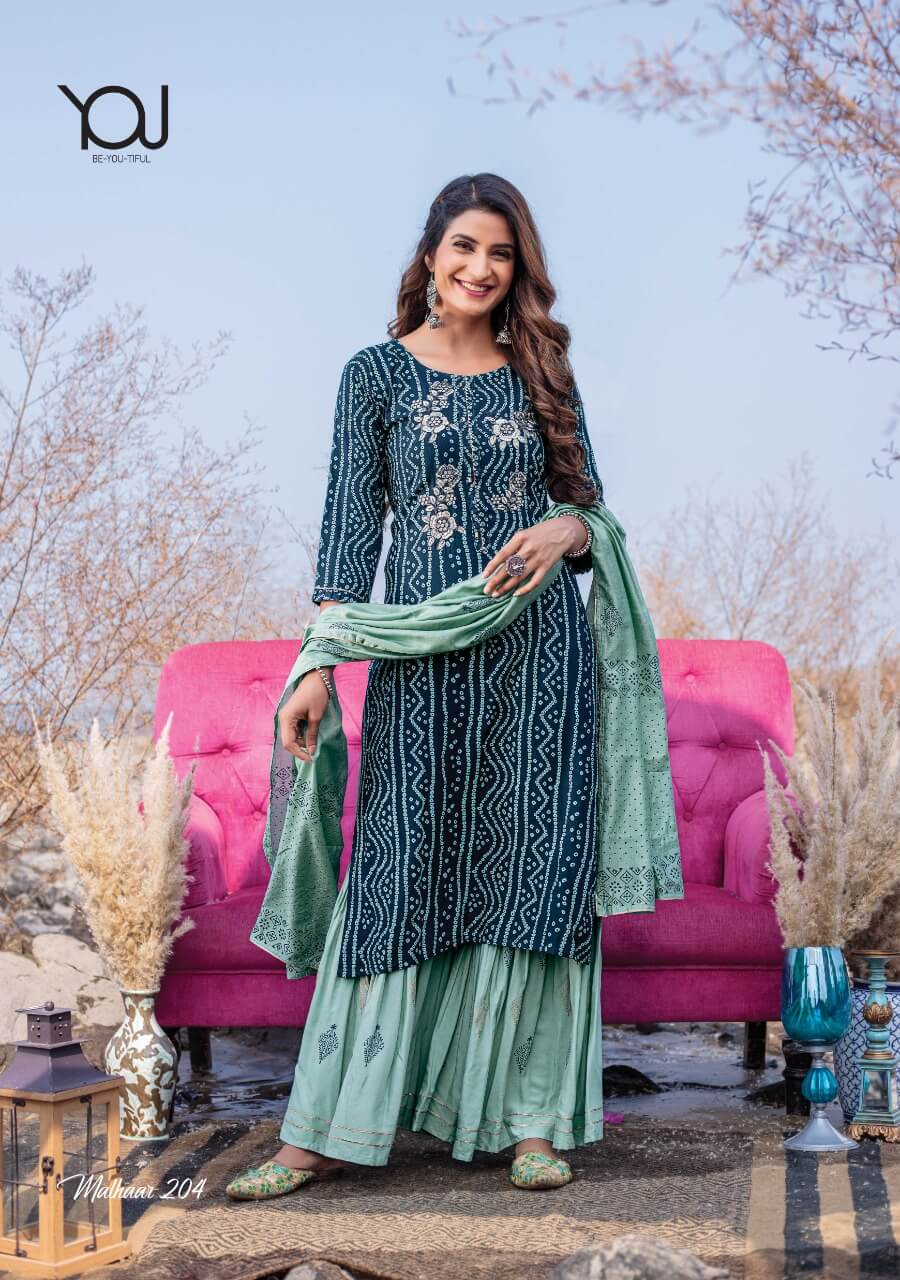 Wanna Malhaar Fancy Festive Wear Designer Kurti With Sharara And Dupatta Collection