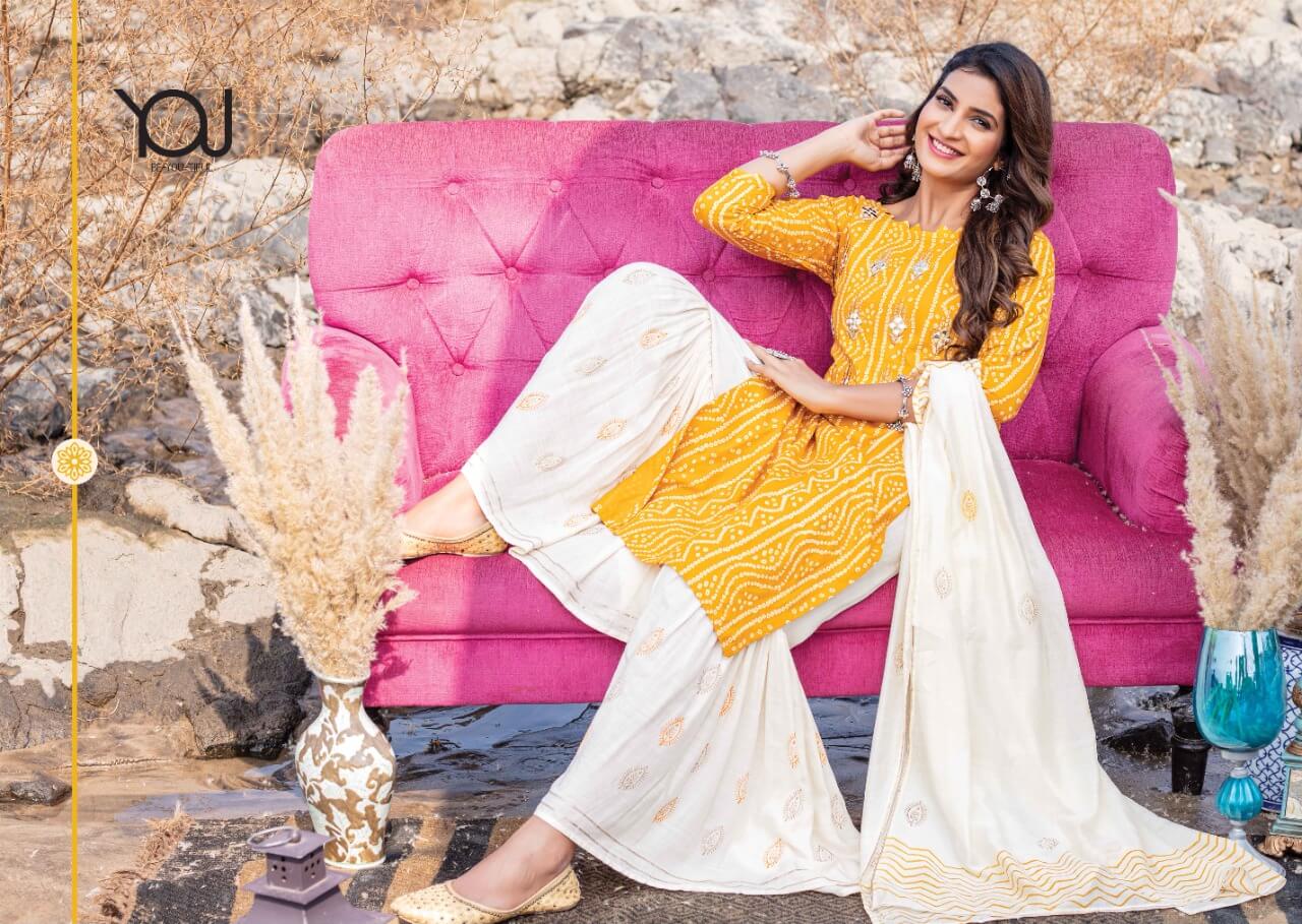 Wanna Malhaar Fancy Festive Wear Designer Kurti With Sharara And Dupatta Collection