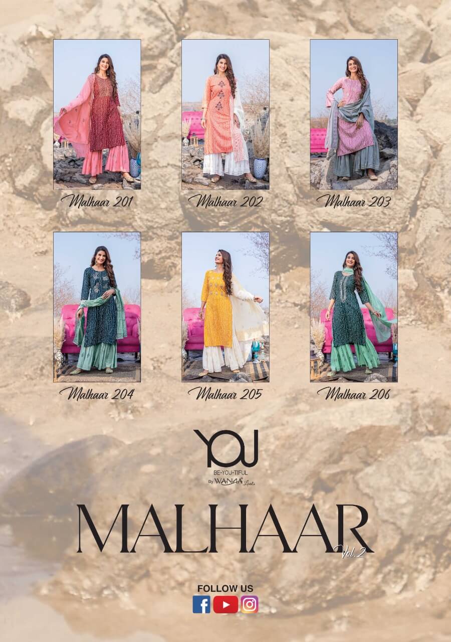 Wanna Malhaar Fancy Festive Wear Designer Kurti With Sharara And Dupatta Collection