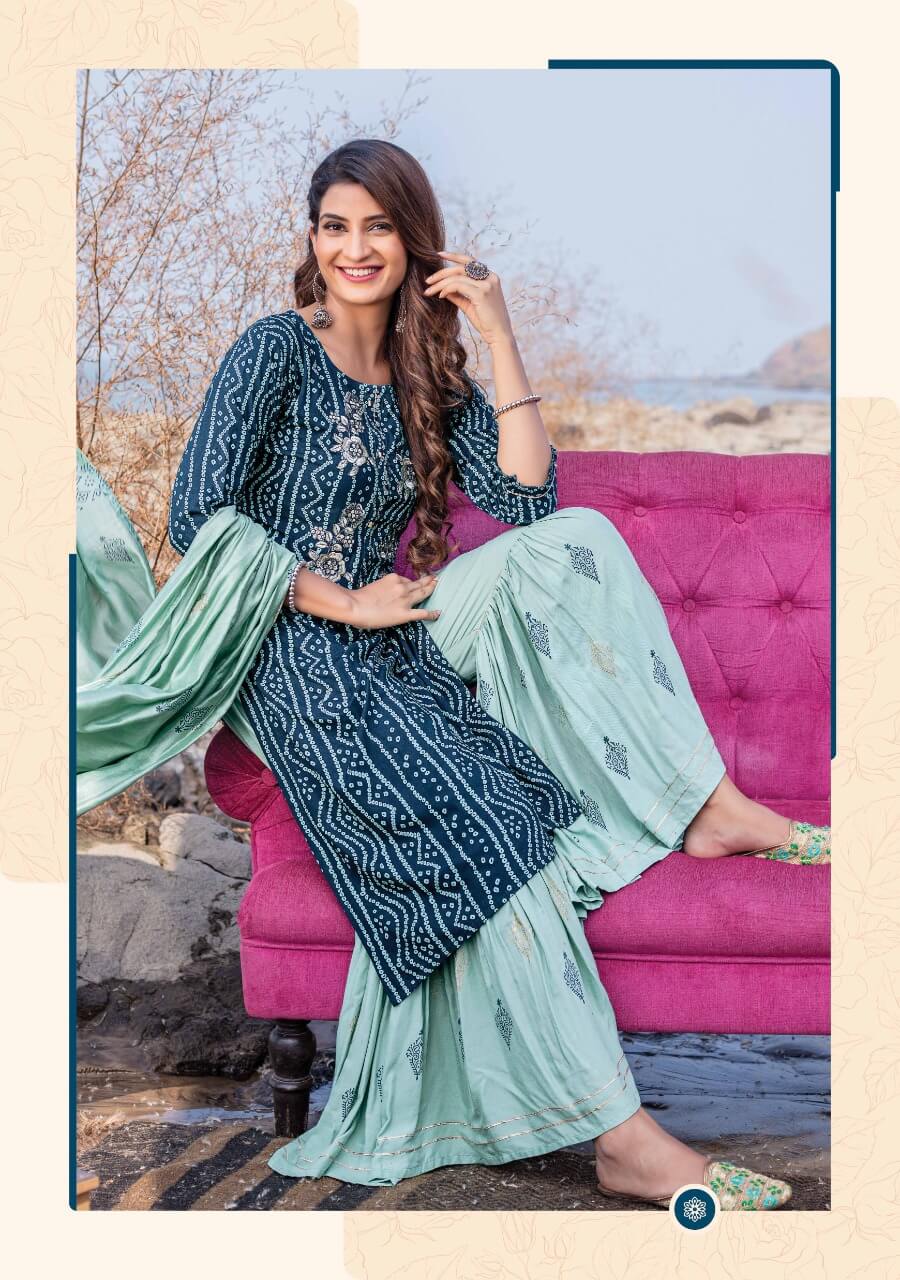 Wanna Malhaar Fancy Festive Wear Designer Kurti With Sharara And Dupatta Collection