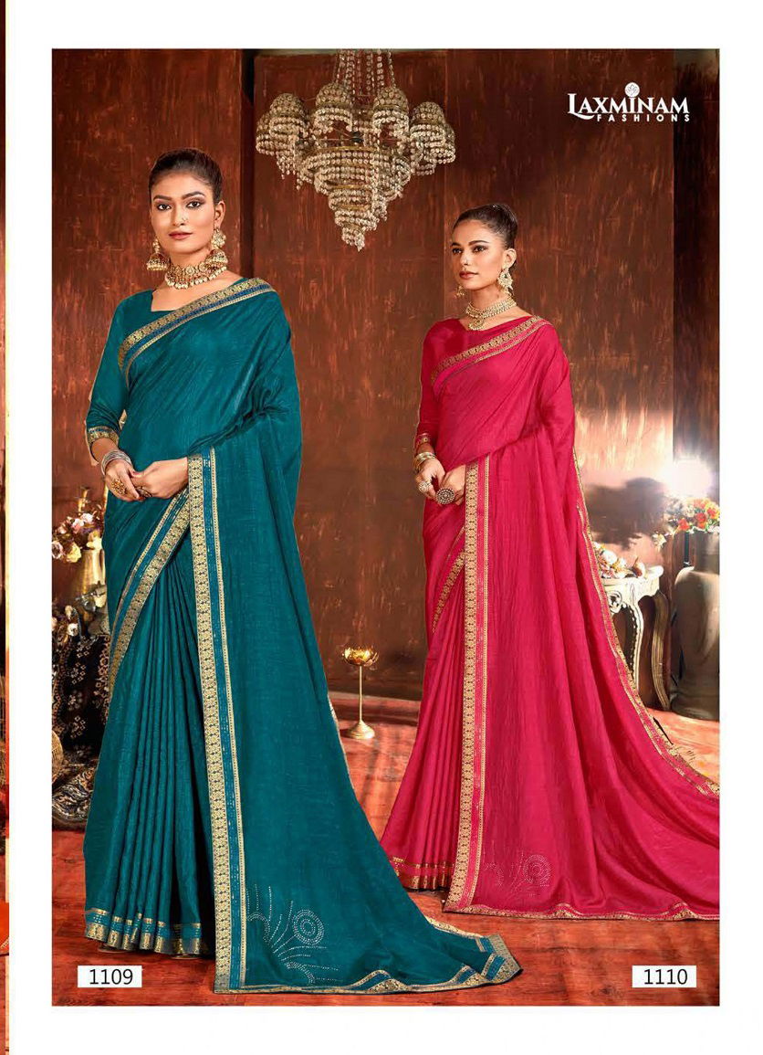 Laxminam MSD Fancy Party Wear Vichitra Silk Designer Saree Collection