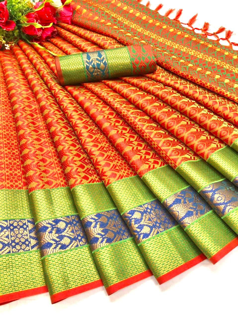 Monalisha 11 Latest Fancy Party Wear Cotton Silk Saree Collection