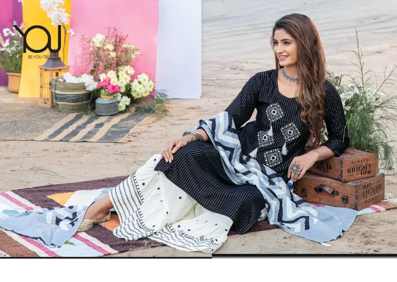 Wanna Shamiya Fancy Festive Wear Rayon Latest Kurti With Sharara And Dupatta Collection