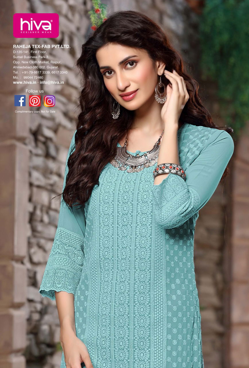 Hiva Cadbury Nx Fancy Designer Ethnic Wear Chiken Long Kurti Collection