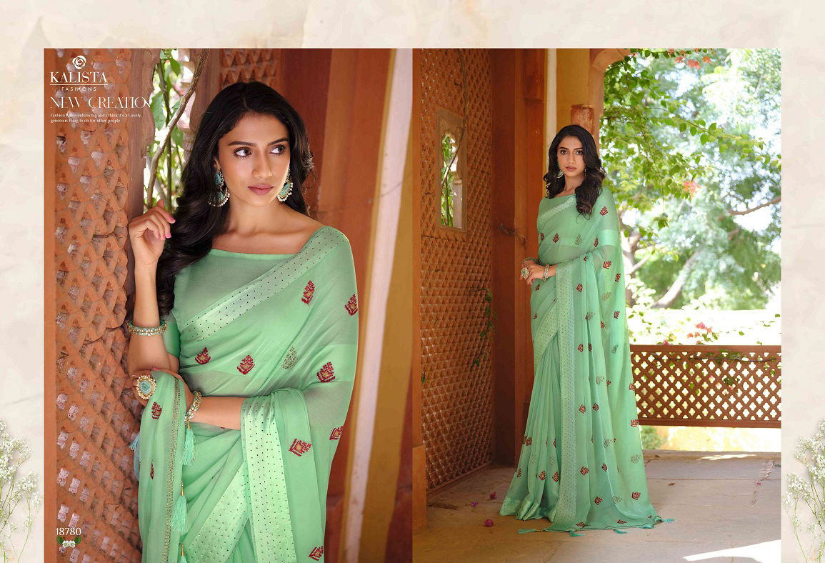 Kalista Ishani Fancy Party Wear Designer Heavy Linen Saree Collection