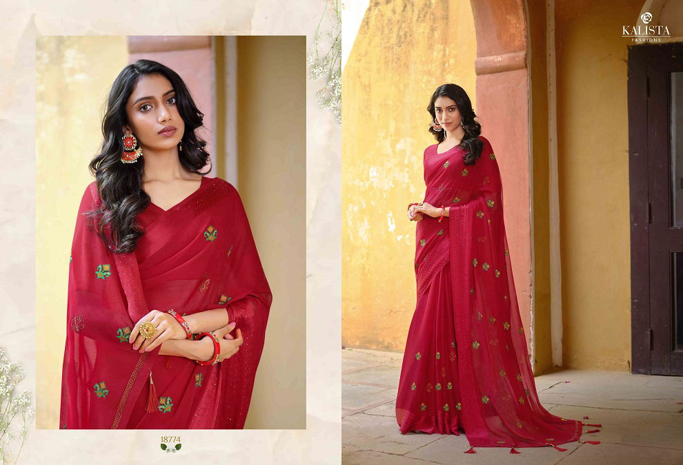 Kalista Ishani Fancy Party Wear Designer Heavy Linen Saree Collection