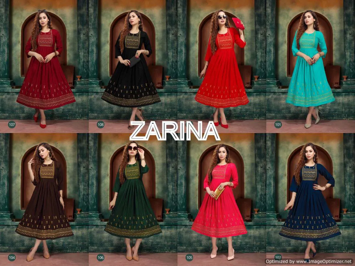 Razzo Zarina Fancy Ethnic Wear Embroidery Work Anarkali Kurti Collection