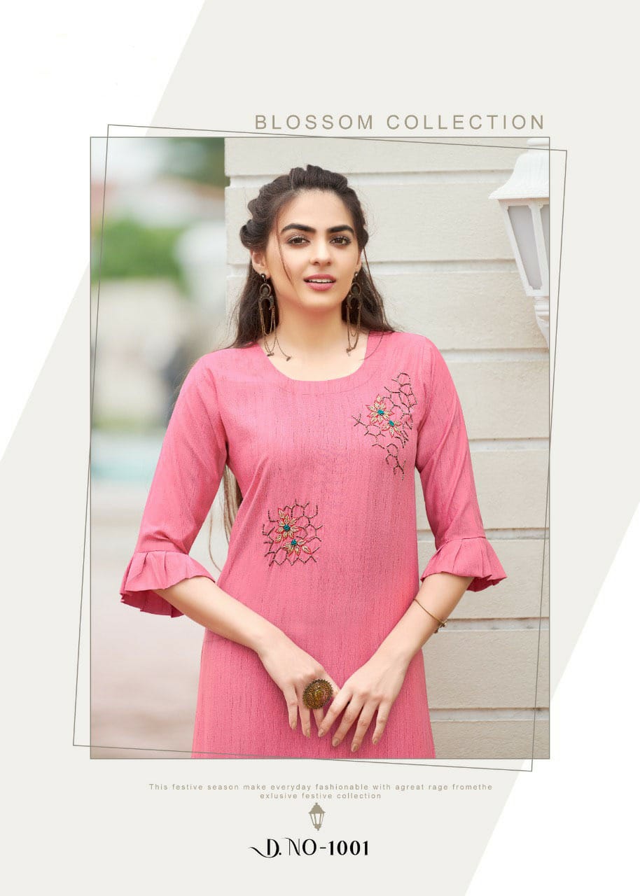 Aarohi Classic Ethnic Wear Rayon Fancy Kurti With Bottom Collection