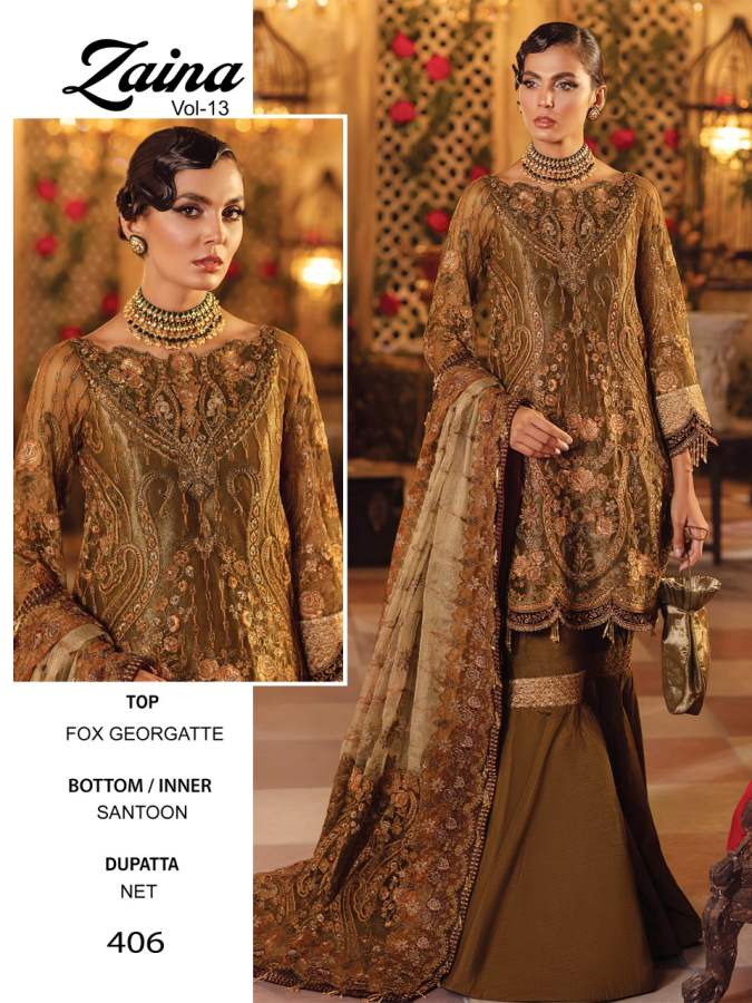 Zaina 13 Exclusive Georgette Wedding Wear Premium Pakistani Salwar Kameez Collection